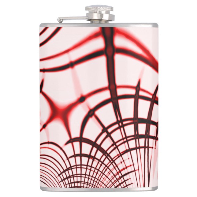 Korsade röda böjda spår på ljus bakgrund fickplunta (Framsidan)