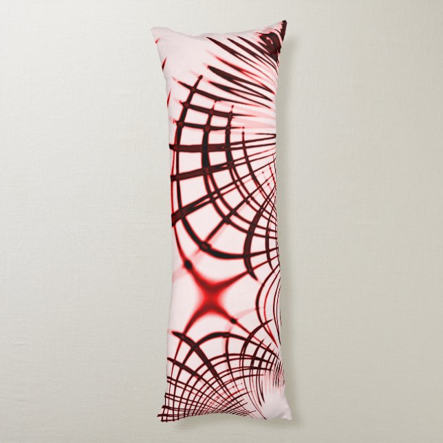 Korsade röda kurvspår på klar bakgrund kroppskudde (Baksidan (Vertikal))