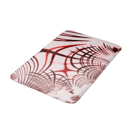 Korsade röda kurvspår på ljusbakgrund badrumsmatta