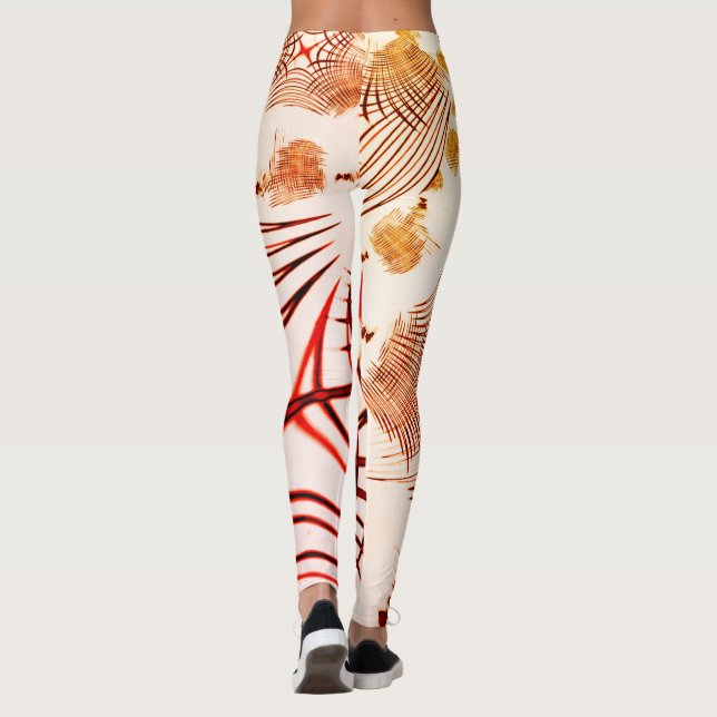 Korsade rödbrunt kurvor med åldras leggings (Baksida)