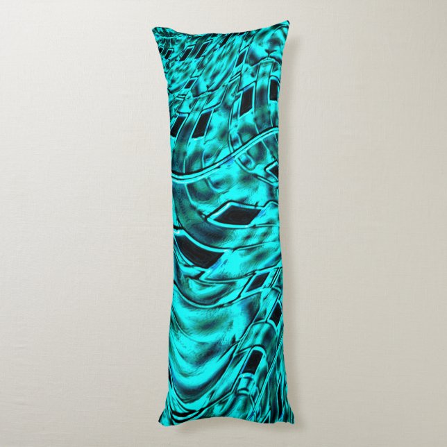 Korsade rutor speglade i cyanbildsbild kroppskudde (Baksidan (Vertikal))