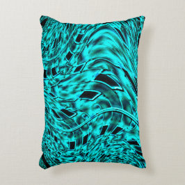 Korsade rutor speglade i cyanbildsbild prydnadskudde