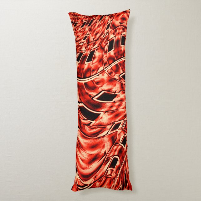 Korsade rutor speglade i korallbilden kroppskudde (Baksidan (Vertikal))