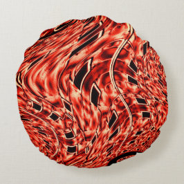 Korsade rutor speglade i korallbilden rund kudde