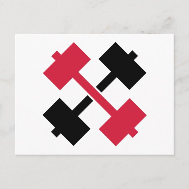 Korsade skivstångar vykort (Framsida)