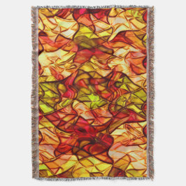 Korsade slingor gömt under viss röd garnering filt