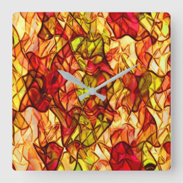 Korsade slingor gömt under viss röd garnering fyrkantig klocka