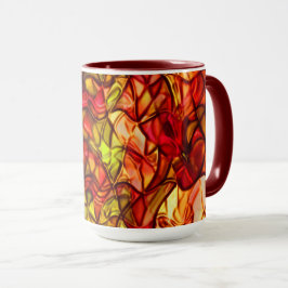 Korsade slingor gömt under viss röd garnering mugg