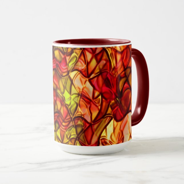 Korsade slingor gömt under viss röd garnering mugg (Framsida höger)