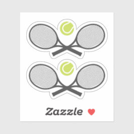 Korsade tennisracketar och bollar klistermärken