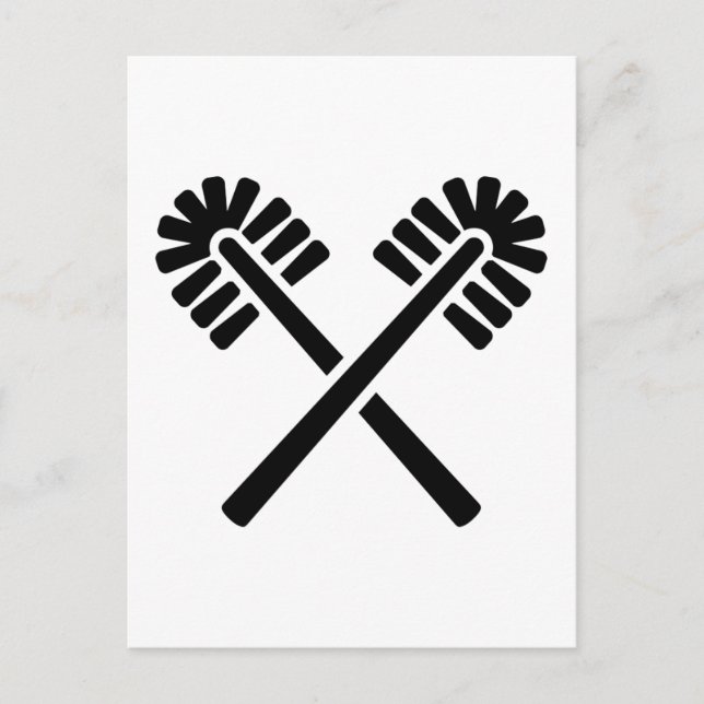 Korsade toalettborstar vykort (Framsida)