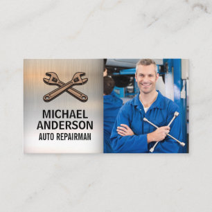 Korsade Wrenches Mekanisk Visitkort