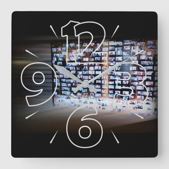 Korsande online gräns fyrkantig klocka (Framsida)