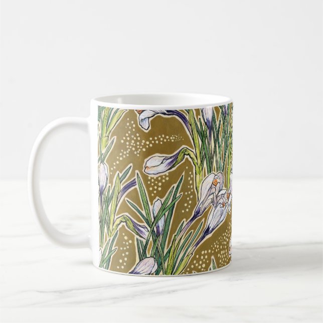 Korsar, blommönster, vackert vår blommor kaffemugg (Vänster)