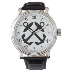 Korsat ankra klockan armbandsur