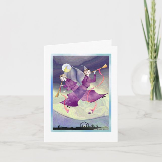 Korsat Helgdag-julkort i Änglar Kort (Framsida)