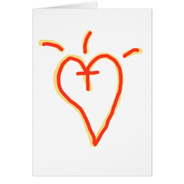 Korsat hjärta hälsningskort (Framsidan)