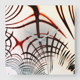 Korsat linjer av varierat färg i ljusbakgrund fyrkantig klocka