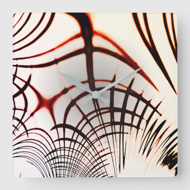 Korsat linjer av varierat färg i ljusbakgrund fyrkantig klocka (Framsida)
