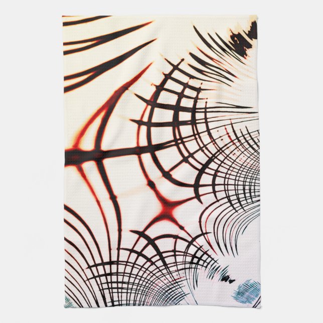 Korsat linjer av varierat färg i ljusbakgrund kökshandduk (Vertikal)