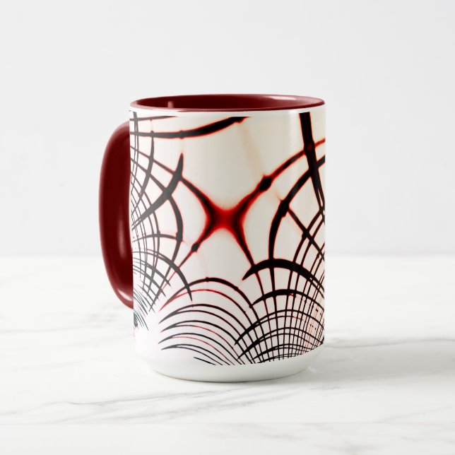 Korsat linjer av varierat färg i ljusbakgrund mugg (Framsida vänster)