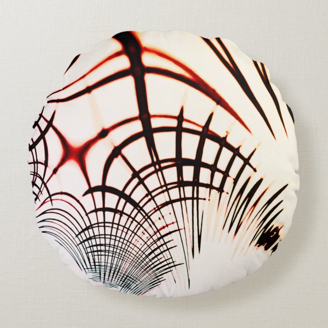 Korsat linjer av varierat färg i ljusbakgrund rund kudde (Framsidan)