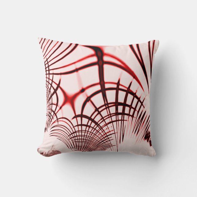 Korsat rött och brunt kurvor på ljusbakgrund kudde (Framsida)
