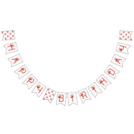 Körsbär 1-års födelsedagsbanner vimplar