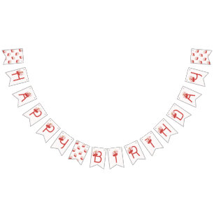 Körsbär 1-års födelsedagsbanner vimplar