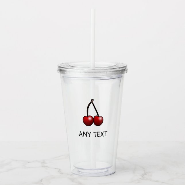 Körsbär Akryl Tumbler Take Away Mugg (Framsida)