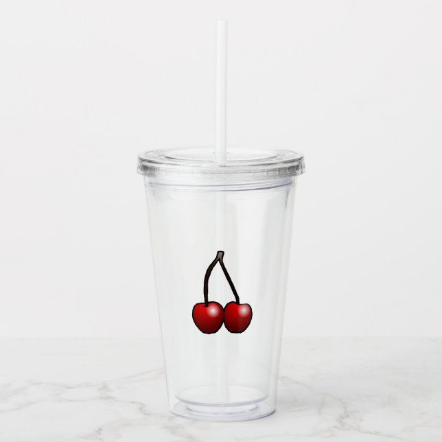 Körsbär - Akryl Tumbler Take Away Mugg (Framsida)