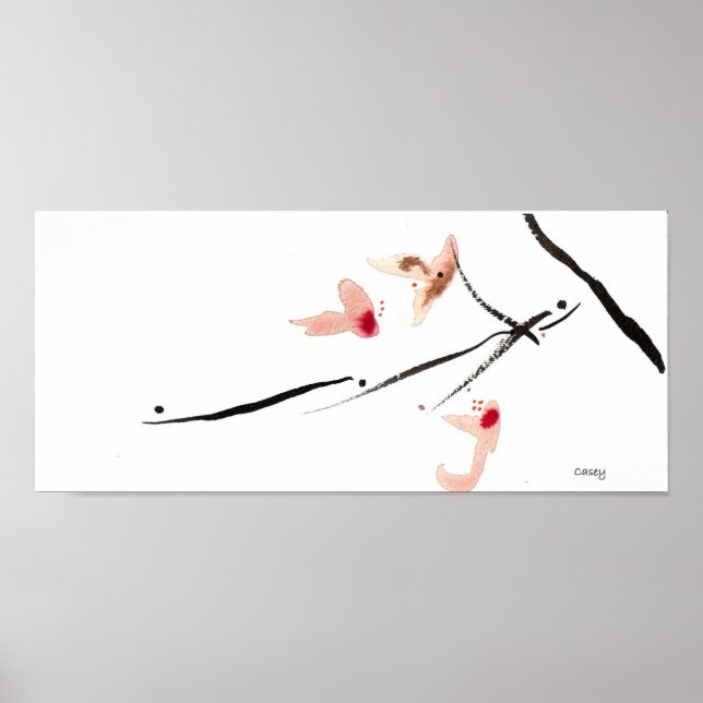 Körsbär Blommar LongArt Print Poster (Framsidan)