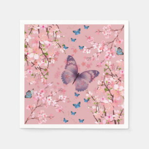 Körsbär Blommar och färgämnen Pappersservett