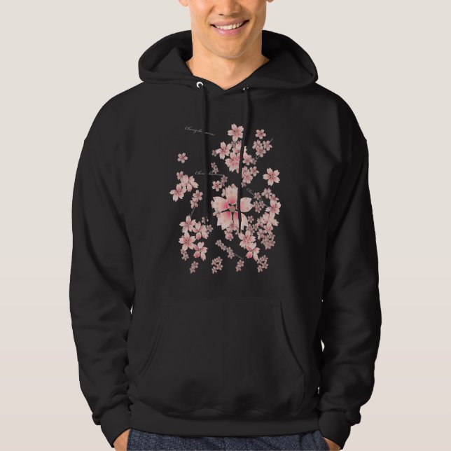 Körsbär-blommar Sweatshirt Med Luva (Framsida)