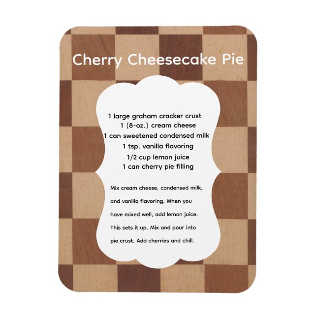 Körsbär Cheesecake Recept Magnet (Vertikal)