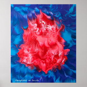 Körsbär för akrylisk färgfärg Lava-design Poster