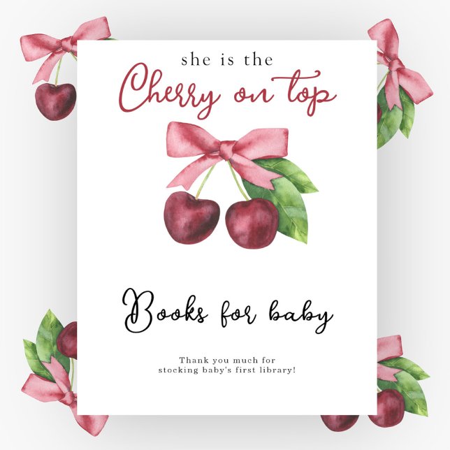 Körsbär för babyduschen Bokar för baby Poster (Skapare uppladdad)