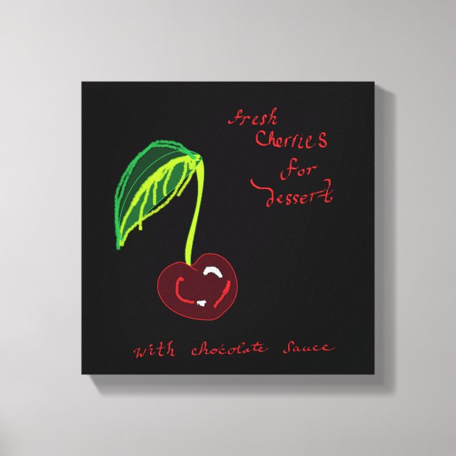 Körsbär för Dessert-utskrift Canvastryck (Framsida)