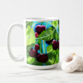 Körsbär från Grenar Cherry Red Grönt Kaffemugg
