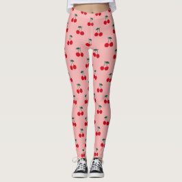 Körsbär Frukt Mönster Leggings