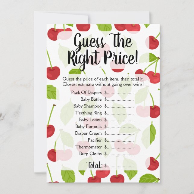 Körsbär gissar att Prisa babyskor spelar (Framsida)