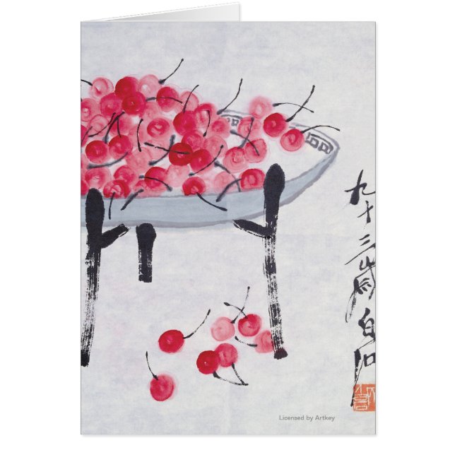 Körsbär Hälsningskort (Framsidan)