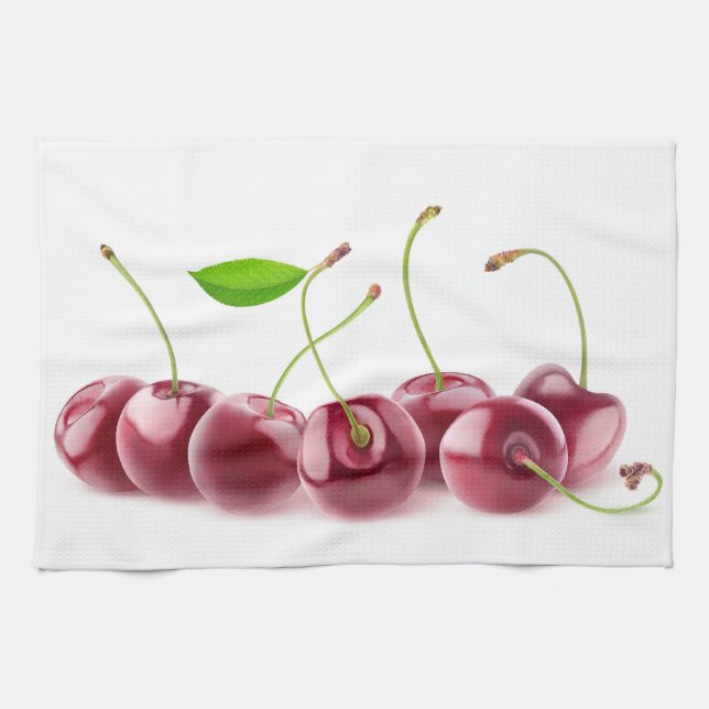 Körsbär i rad kökshandduk (Horisontell)