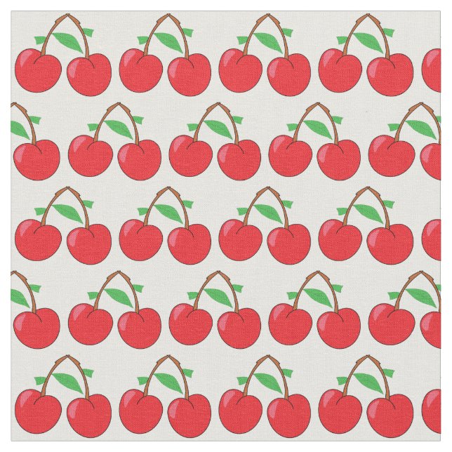 Körsbär Ljusröda, illustrerade frukter Tyg (Närbild)