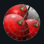 Körsbär med dryga droppar darttavla<br><div class="desc">Mjuka röda körsbär nära daggdroppar. Digital Art Design Copyright BluedarkArt ChameleonArt.</div>