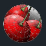 Körsbär med dryga droppar darttavla<br><div class="desc">Mjuka röda körsbär nära daggdroppar. Digital Art Design Copyright BluedarkArt ChameleonArt.</div>