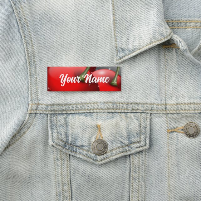 Körsbär med dryga droppar namnbricka (På plats)