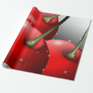 Körsbär med dryga droppar presentpapper