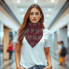 Körsbär med rött Bow-Cherry Bandana