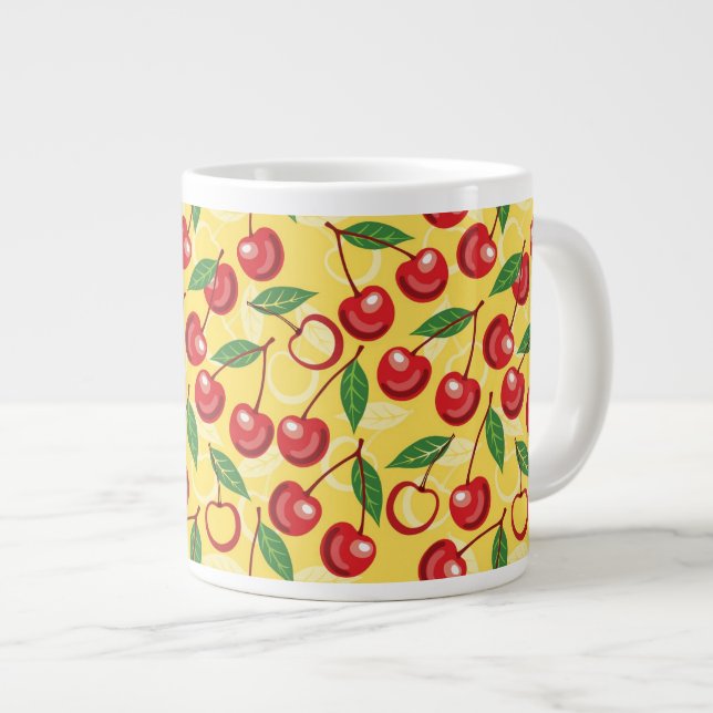 Körsbär mönster jumbo mugg (Framsida höger)